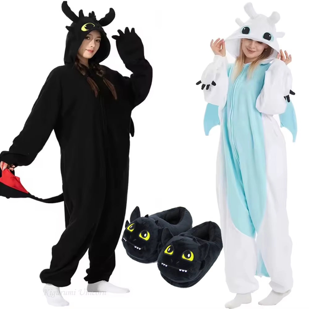 Cozy Dragon Onesie for Adults & Kids – Warm Winter Pajamas | Perfect Holiday Gift & Cosplay Outfit