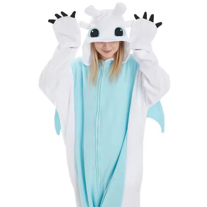 Cozy Dragon Onesie for Adults & Kids – Warm Winter Pajamas | Perfect Holiday Gift & Cosplay Outfit
